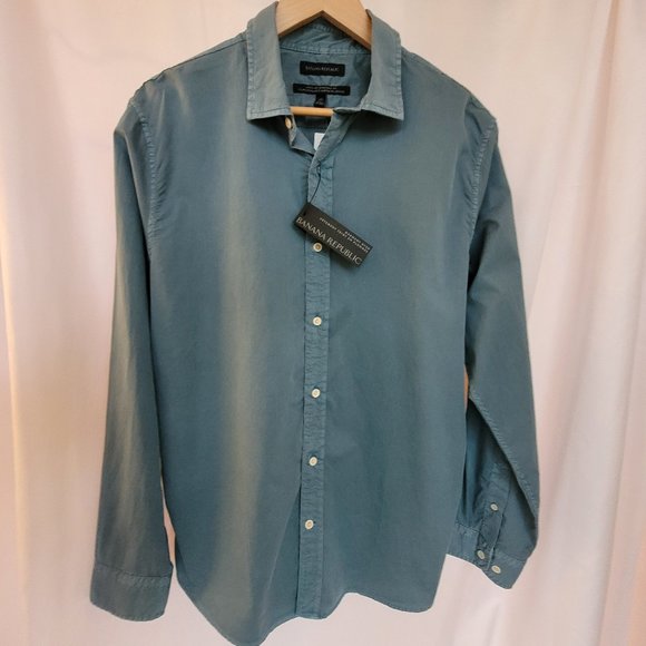 Banana Republic Other - BANANA REPUBLIC Beautiful Teal Green 100% COTTON SHIRT - BRAND NEW - SIZE L